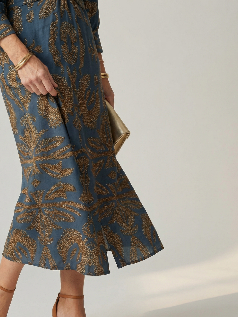 Moon | Natural Midi Wrap Dress