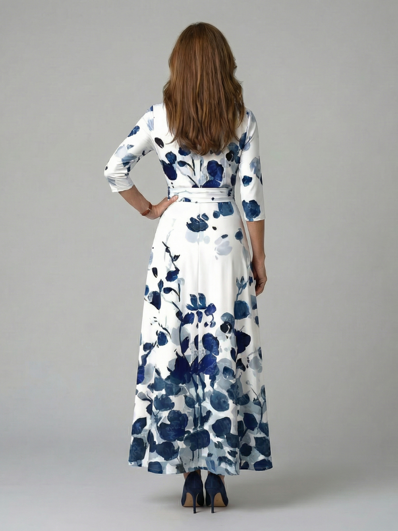 Celine | Midi Crossed Dress with Collar