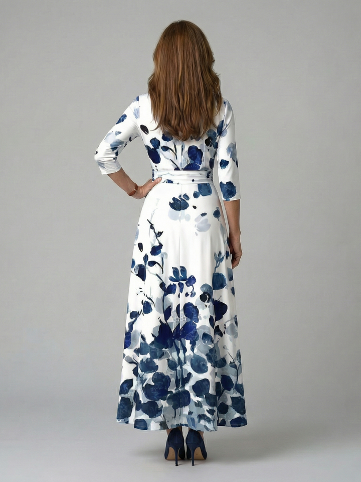 Celine | Midi Crossed Dress with Collar