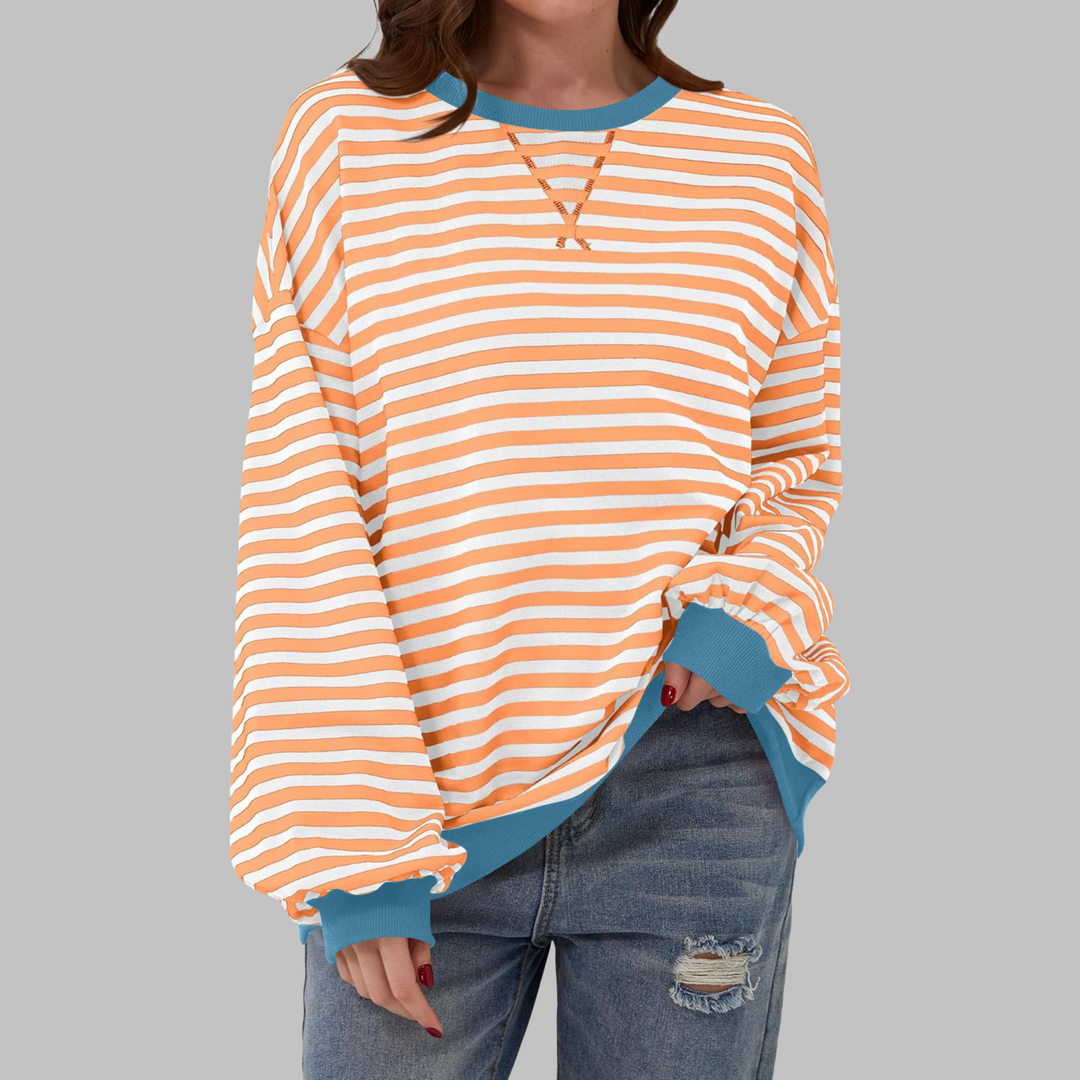 LUKA™ | Casual Long Sleeve Round Neck Striped Shirt