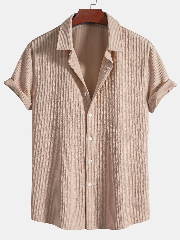Kurt | Muscle Ribbed Button-Up Shirt