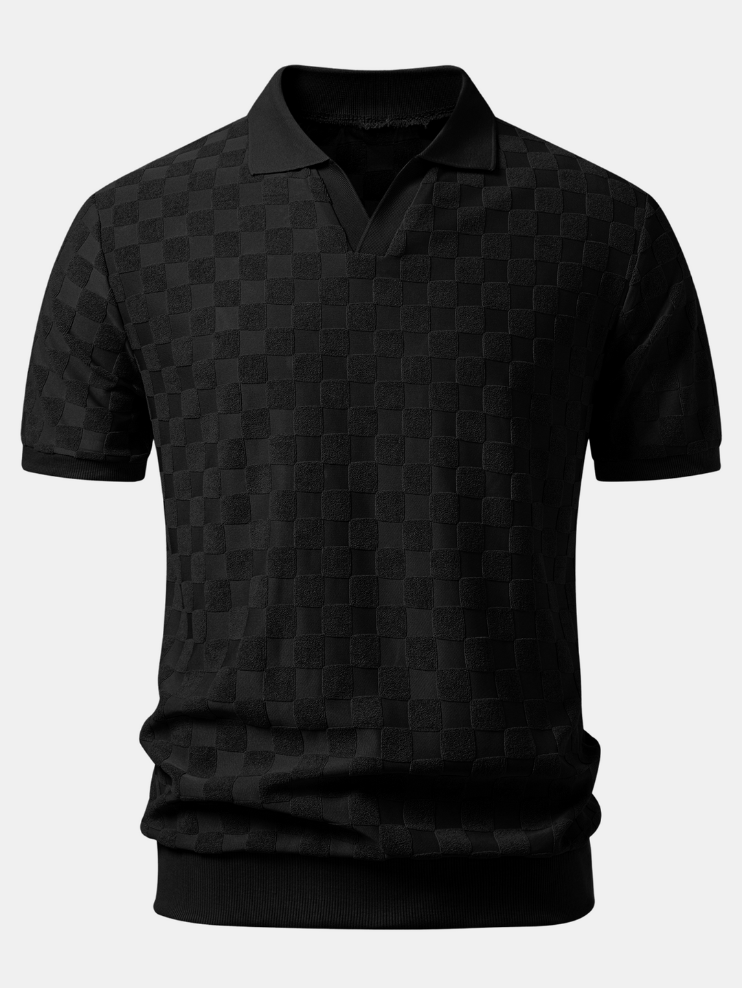 Drake | Checkerboard V-Neck Knit Polo & Slim Fit Tapered Trousers