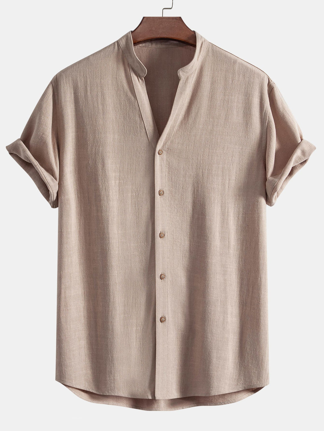 Tommy | Linen and Rayon V-Neck Short Sleeve Shirt