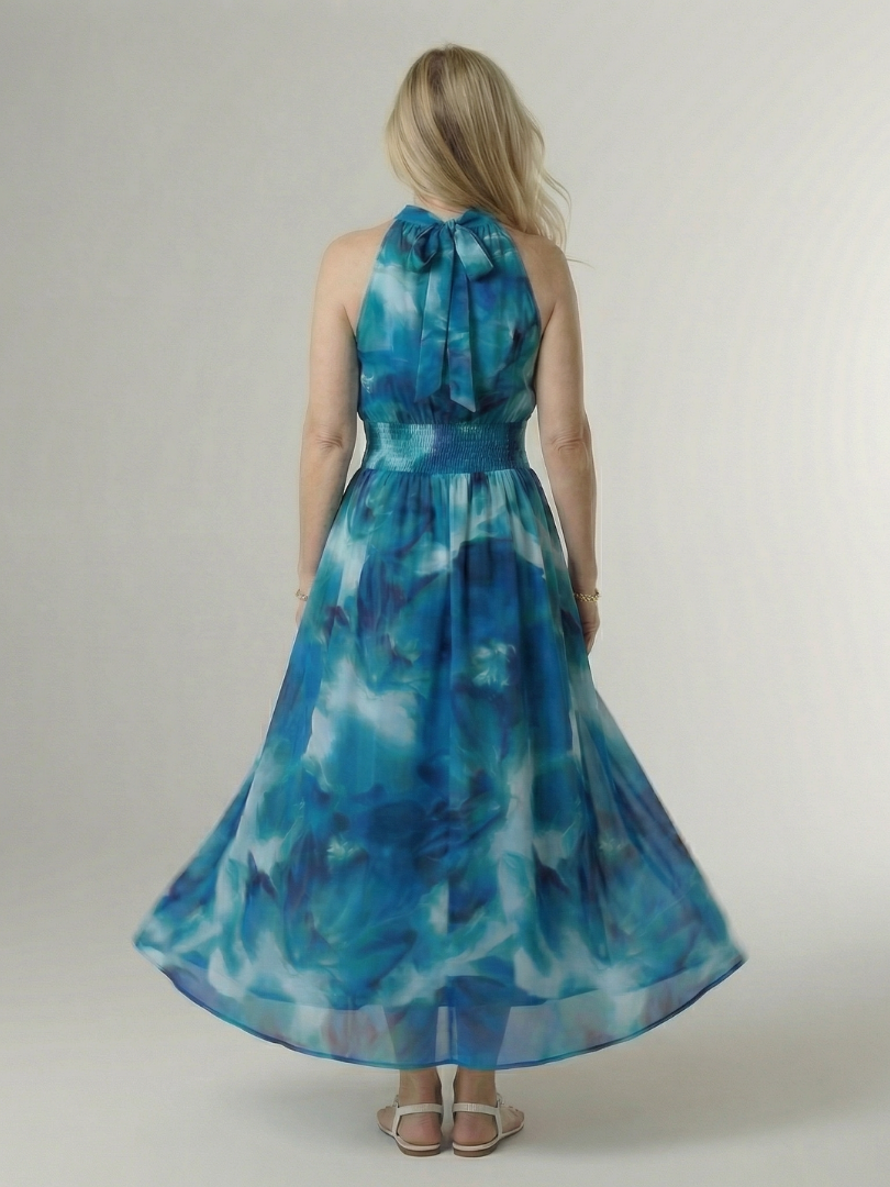 Sylin | Midi Dress with Gathered Halter Neck