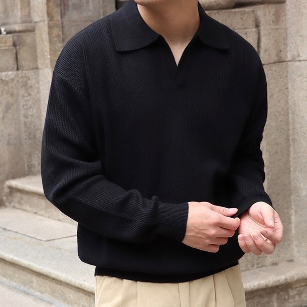 Marcus | Long-Sleeve Relaxed Fit Knit Pullover Top