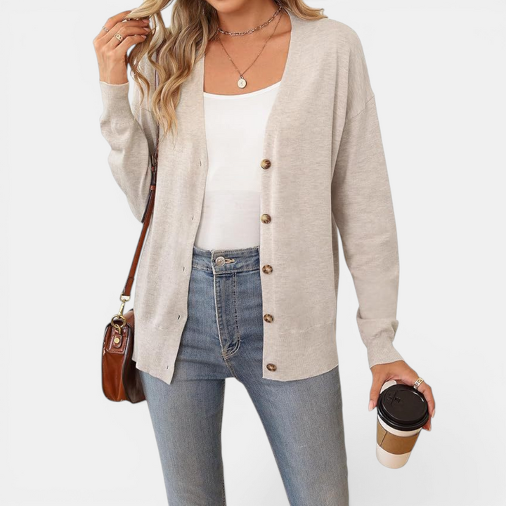 CLARICE™ | Lightweight Wool Blend Button Cardigan