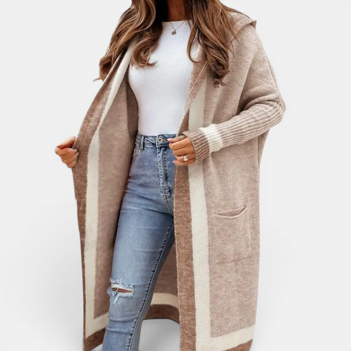 TOLVIE™ | Cozy Striped Hooded Long Cardigan