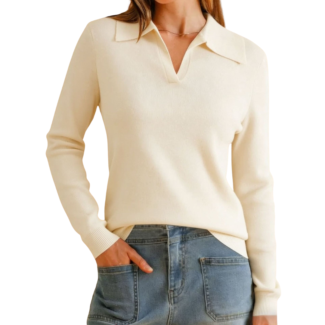 ROSAMUND™ | Classic Knit Polo Sweater