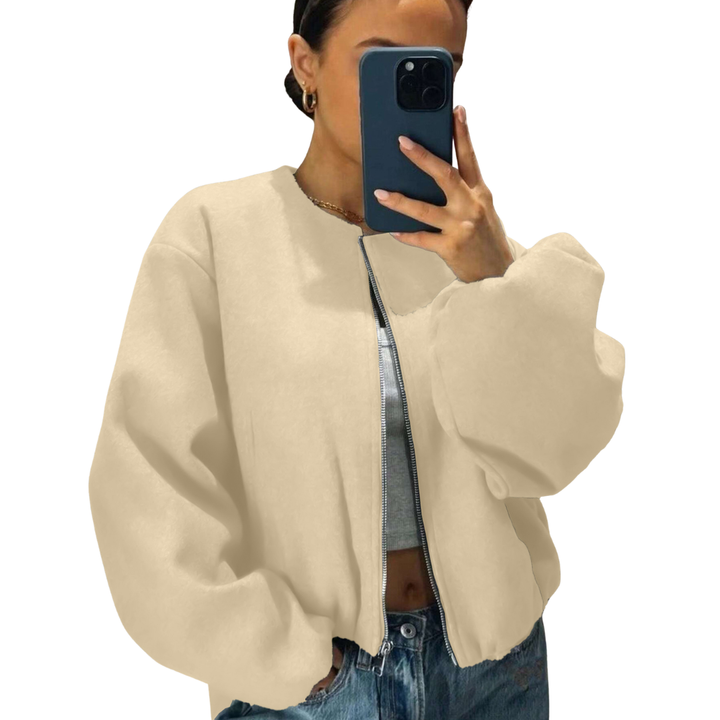REXIE™ – Soft Cropped Bomber Jacket