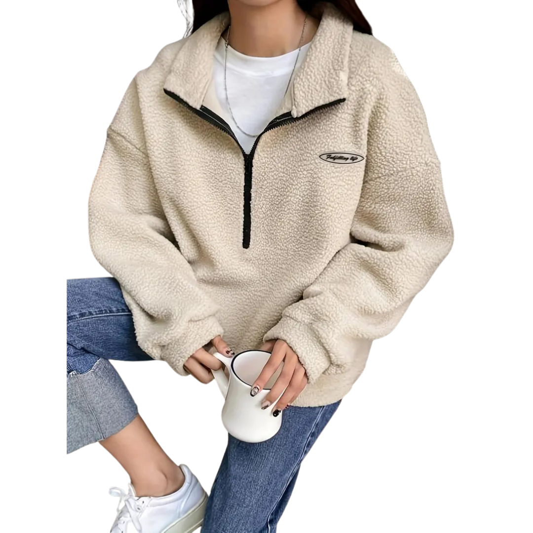 IVORY™ | Relaxed Fit Half Zip Casual Pullover
