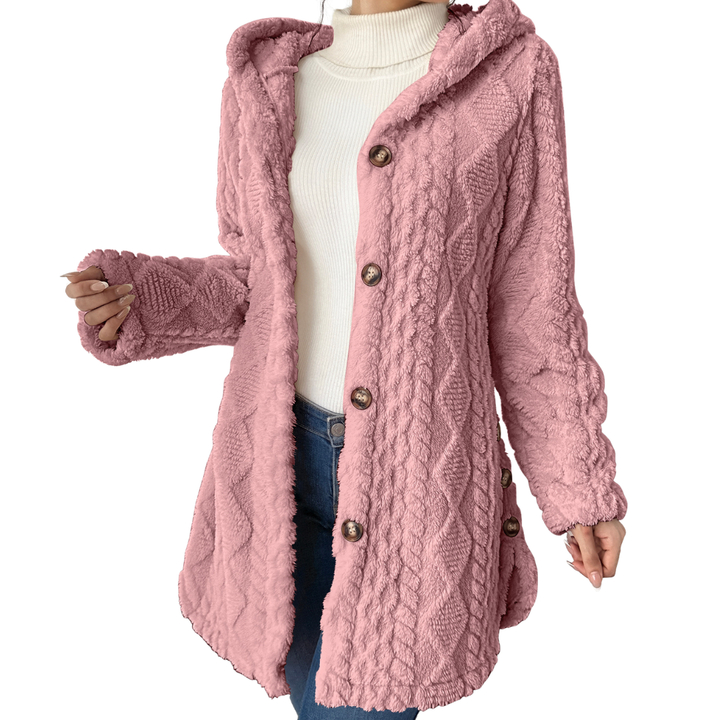CLOVER™ | Cozy Jacquard Fuzzy Hooded Cardigan