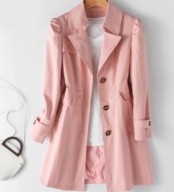 Dames Trenchcoat Jas – Halflange Klassieke Jas met Knopen | Beau