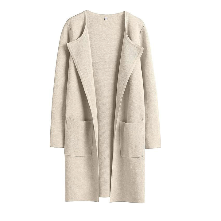 FREJА™ | Cozy Lapel Open-Front Knit Cardigan