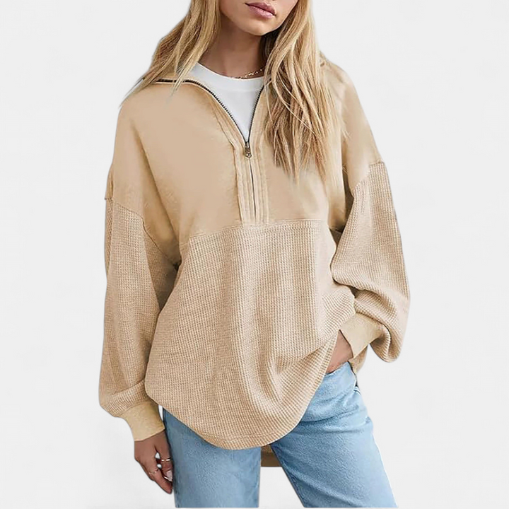 HADWEN™ | Cozy Half-Zip Waffle Knit Pullover