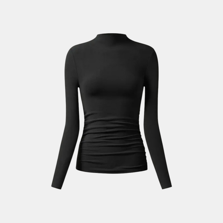 MARLENA™ | Thermal Ruched Mockneck Top