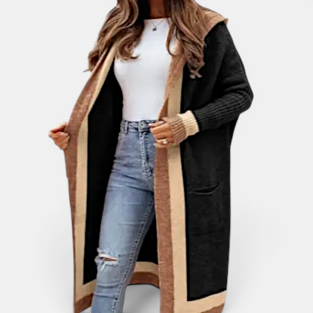 TOLVIE™ | Cozy Striped Hooded Long Cardigan