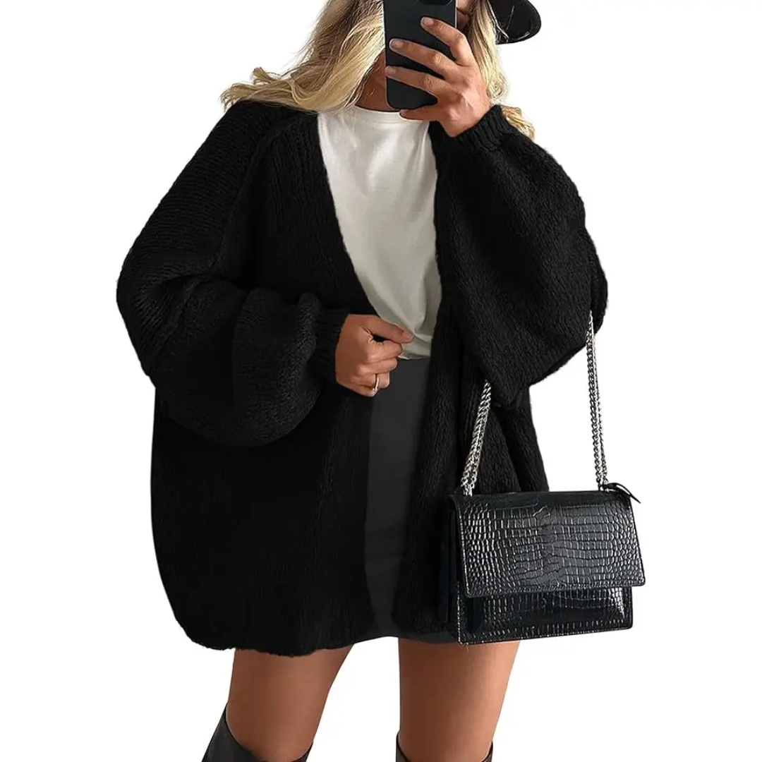 WINONA™ | Cozy Oversized Lantern Sleeve Cardigan