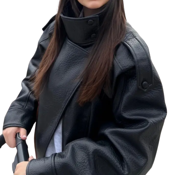 VANYA™ – Vintage Lychee-Texture Leather Jacket