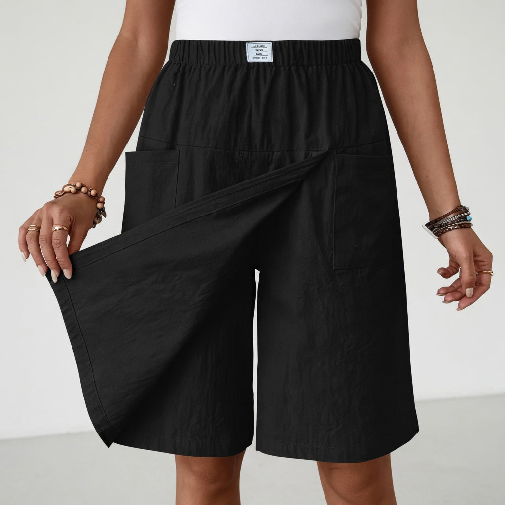 Emelia | Elastic Waist Shorts Skirt with Pockets