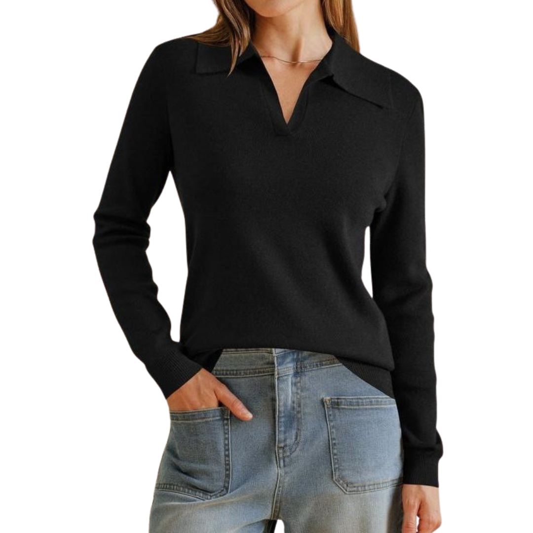 ROSAMUND™ | Classic Knit Polo Sweater