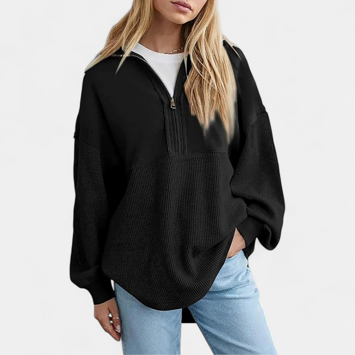 HADWEN™ | Cozy Half-Zip Waffle Knit Pullover