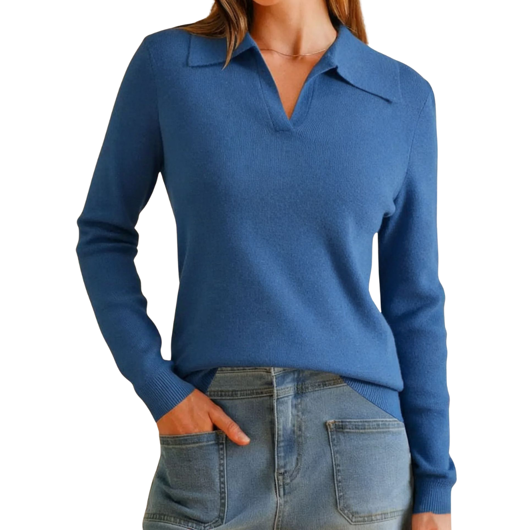 ROSAMUND™ | Classic Knit Polo Sweater