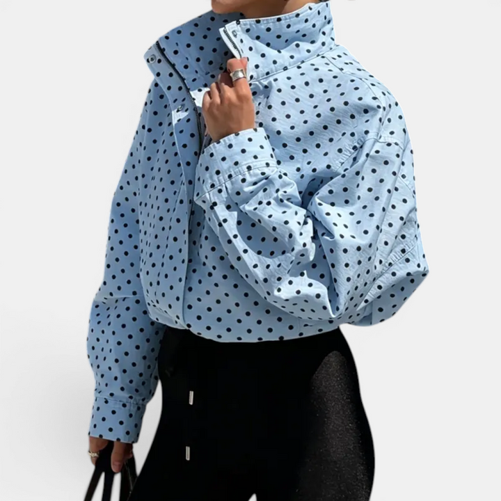 PELLA™ – Polka Dot Color-Block Blazer Jacket