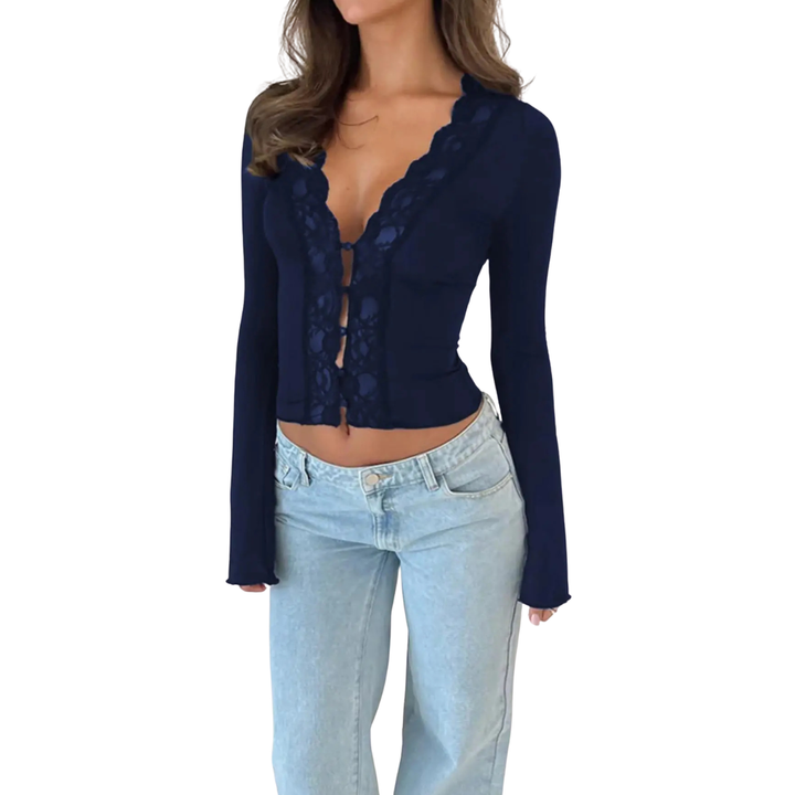 ROXANNE™ | Lace Cropped Cardigan Top