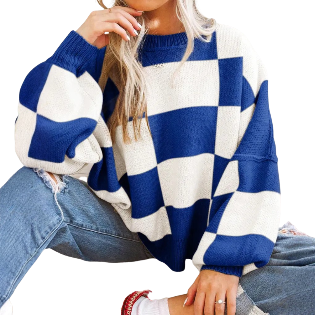WREN™ | Cozy Plaid Drop-Shoulder Sweater