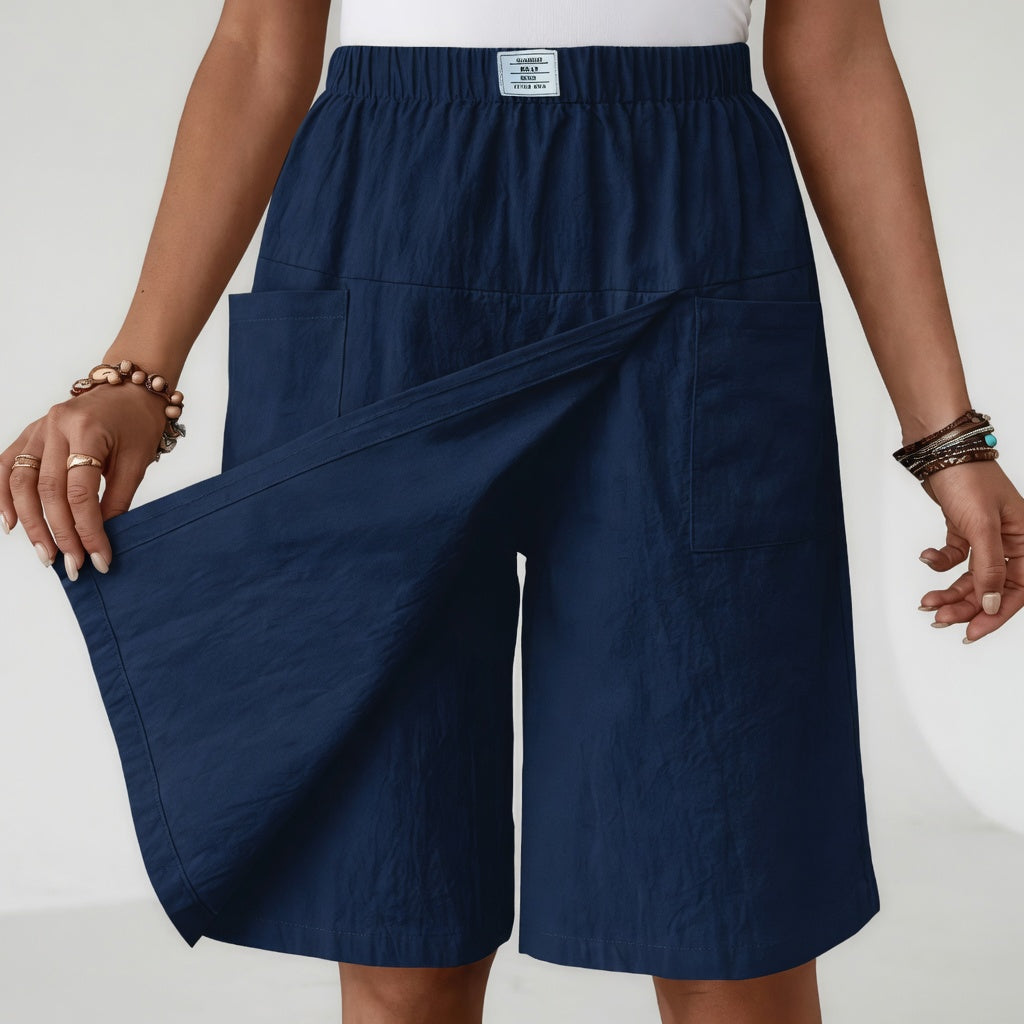 Emelia | Elastic Waist Shorts Skirt with Pockets