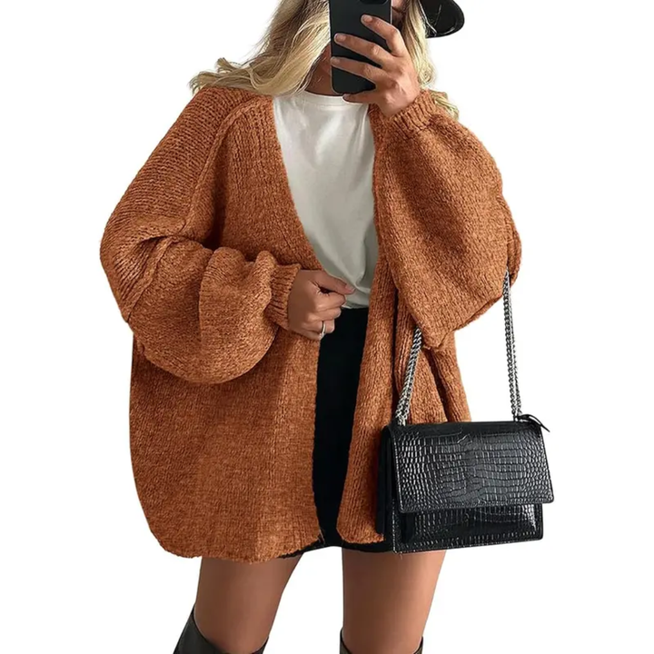 WINONA™ | Cozy Oversized Lantern Sleeve Cardigan