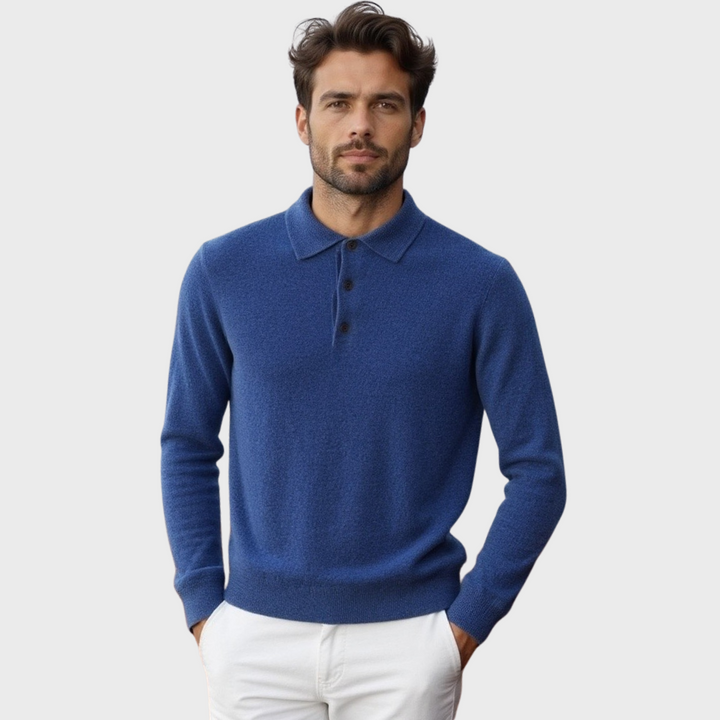 Scott | Ribbed Trim Polo Sweater