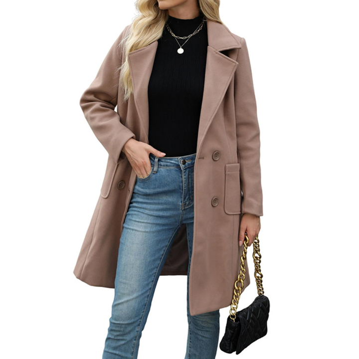 CORDETTE™ – Double-Breasted Wool Blend Mid-Long Coat