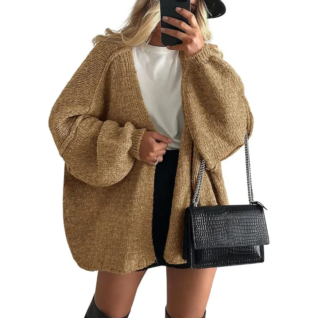 WINONA™ | Cozy Oversized Lantern Sleeve Cardigan