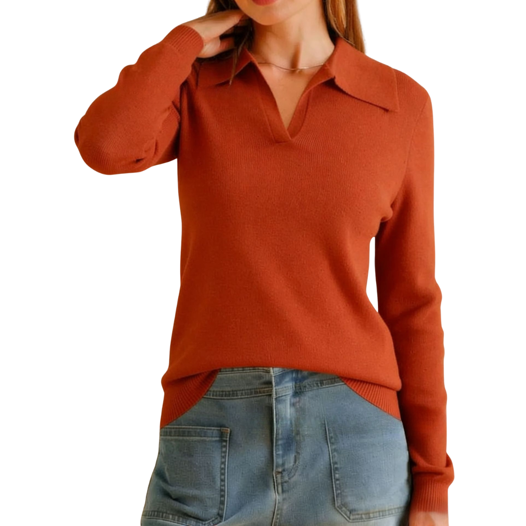 ROSAMUND™ | Classic Knit Polo Sweater