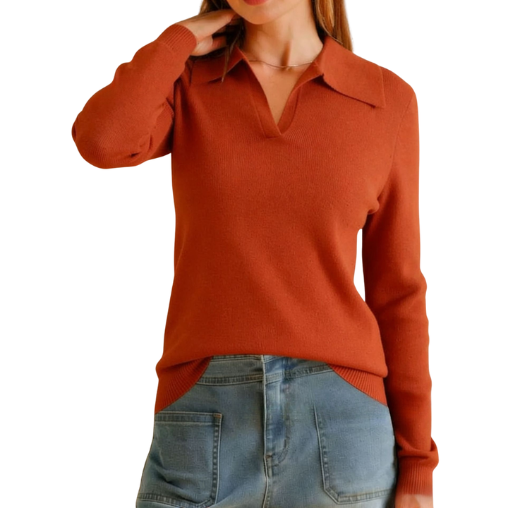 ROSAMUND™ | Classic Knit Polo Sweater