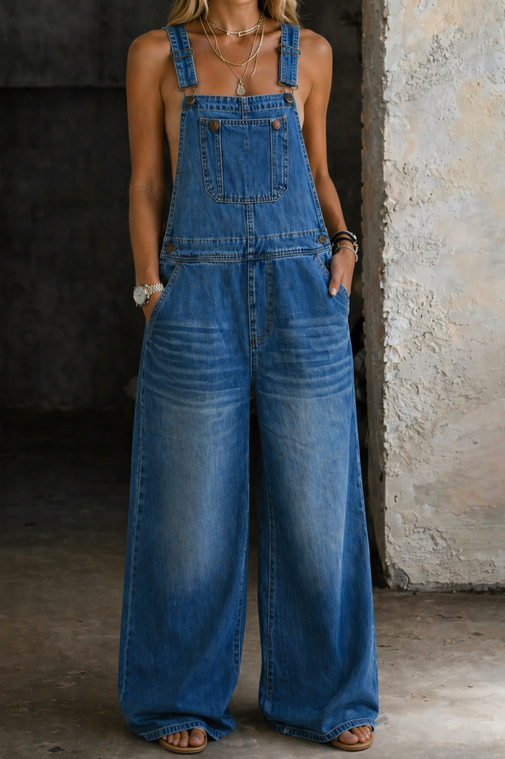 Harper | Denim Jumpsuit with Elastic Waist