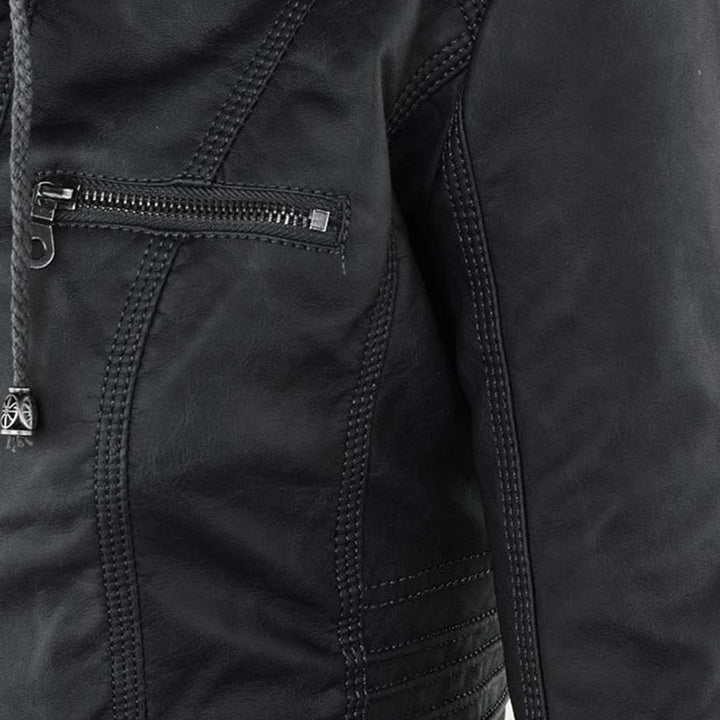 Olive™ - Waterproof Women's Leather Jacket with Hood