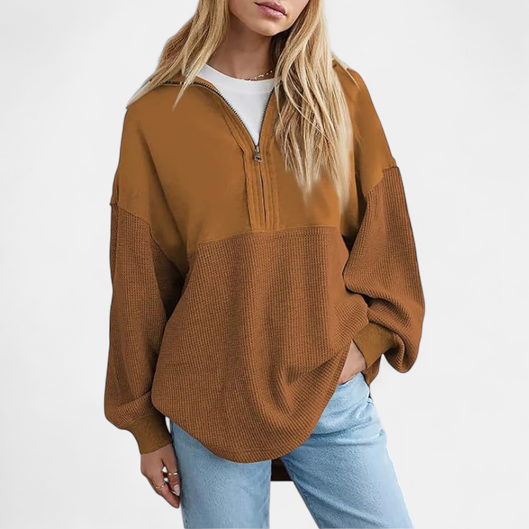 HADWEN™ | Cozy Half-Zip Waffle Knit Pullover