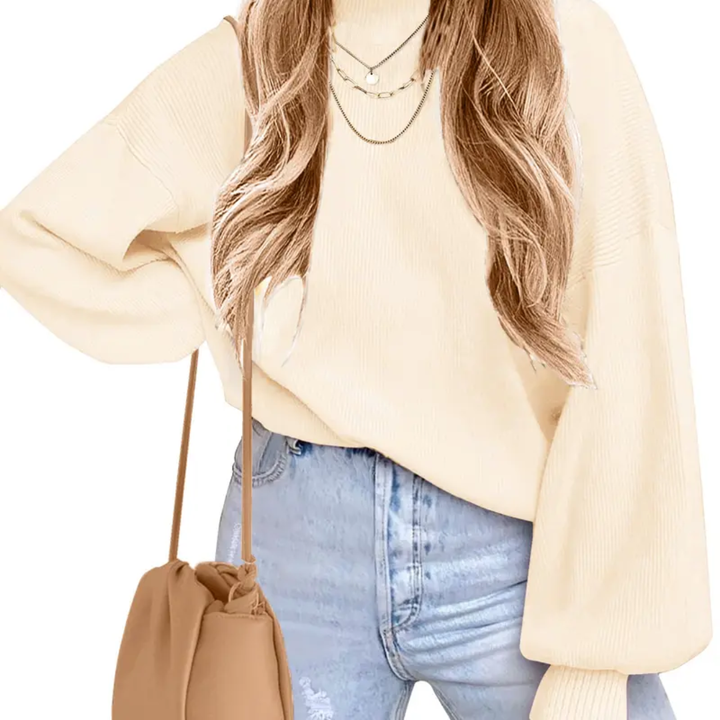 CALYX™ | Cozy Bat-Sleeve Side-Split Sweater
