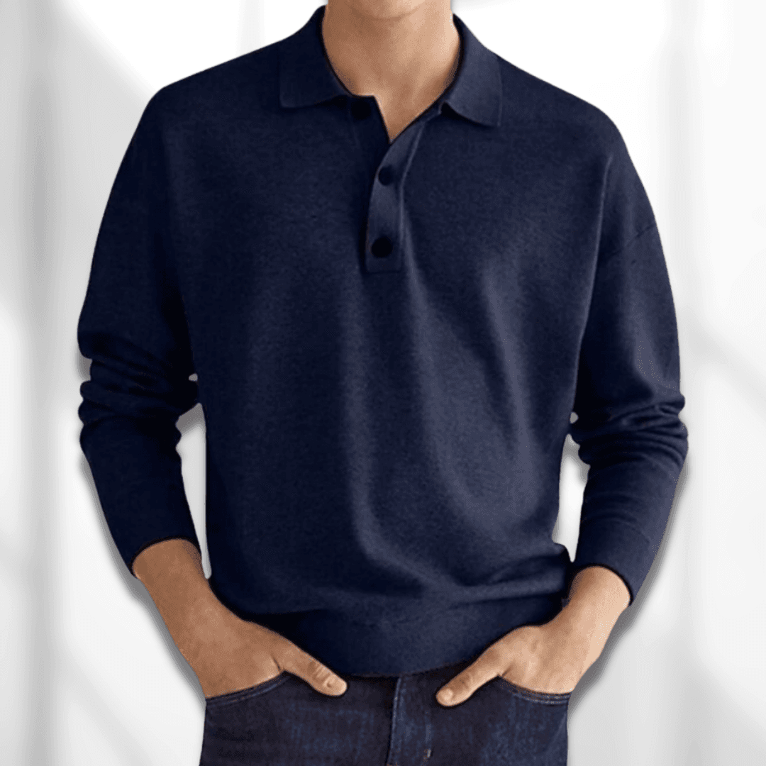 Kurt |  Classic 3-Button Collar Polo Sweater