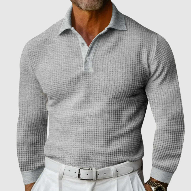 Steve | Elite Texture Knit Polo Long Sleeve