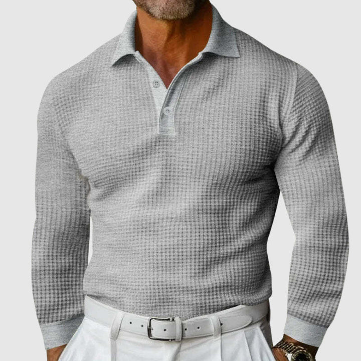 Steve | Elite Texture Knit Polo Long Sleeve