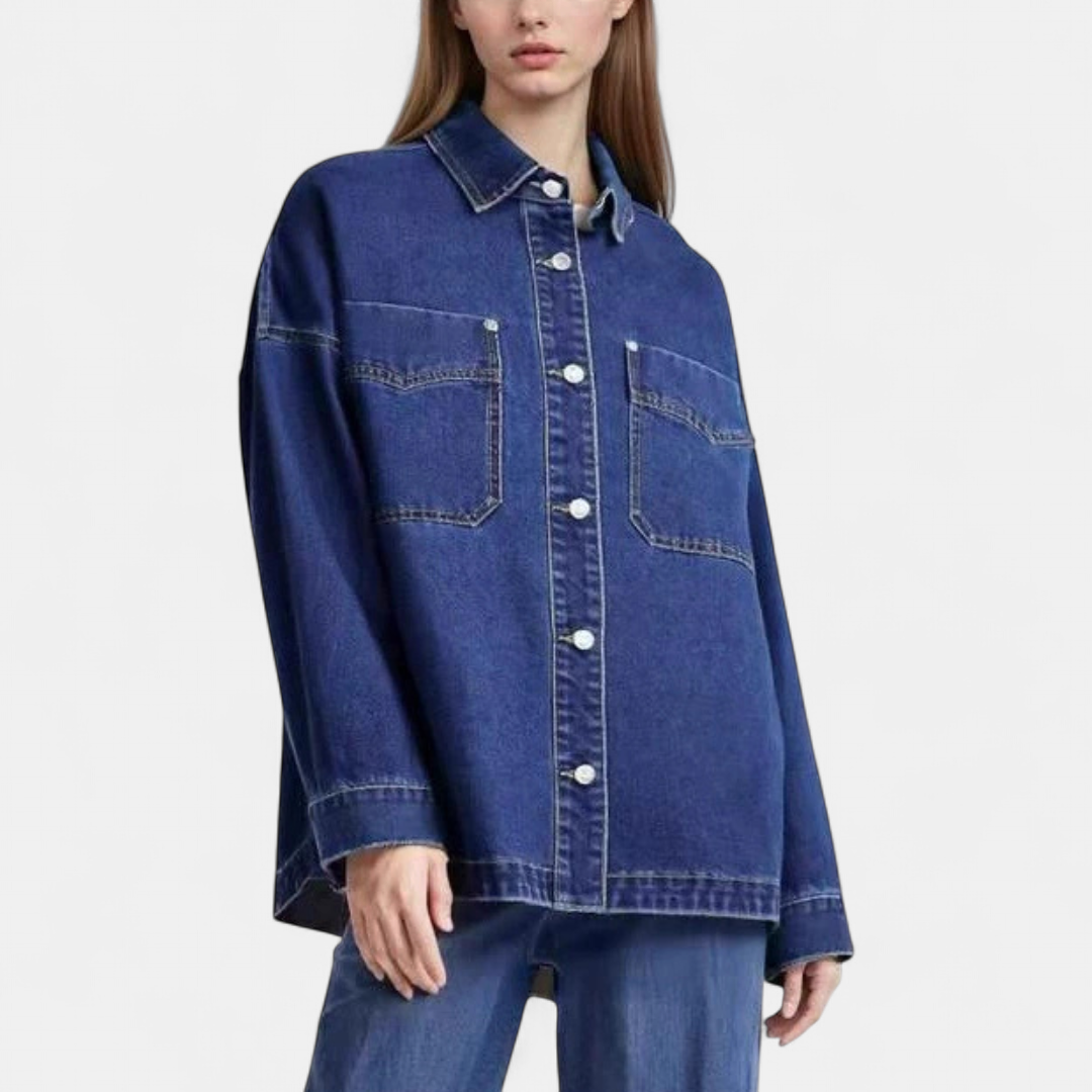 DAXONA™ – Vintage Washed Drop Shoulder Denim Jacket