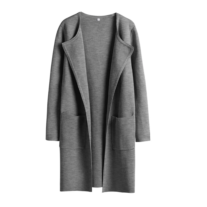 FREJА™ | Cozy Lapel Open-Front Knit Cardigan