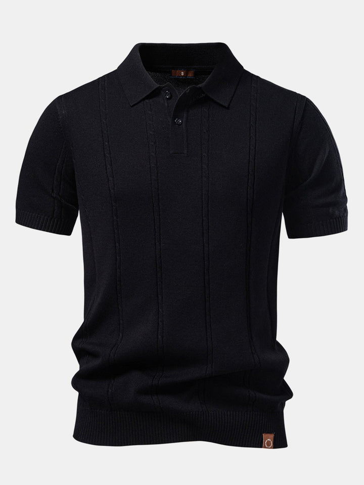 Bob | Twist Knit Polo & Elastic Waist Straight Leg Trousers
