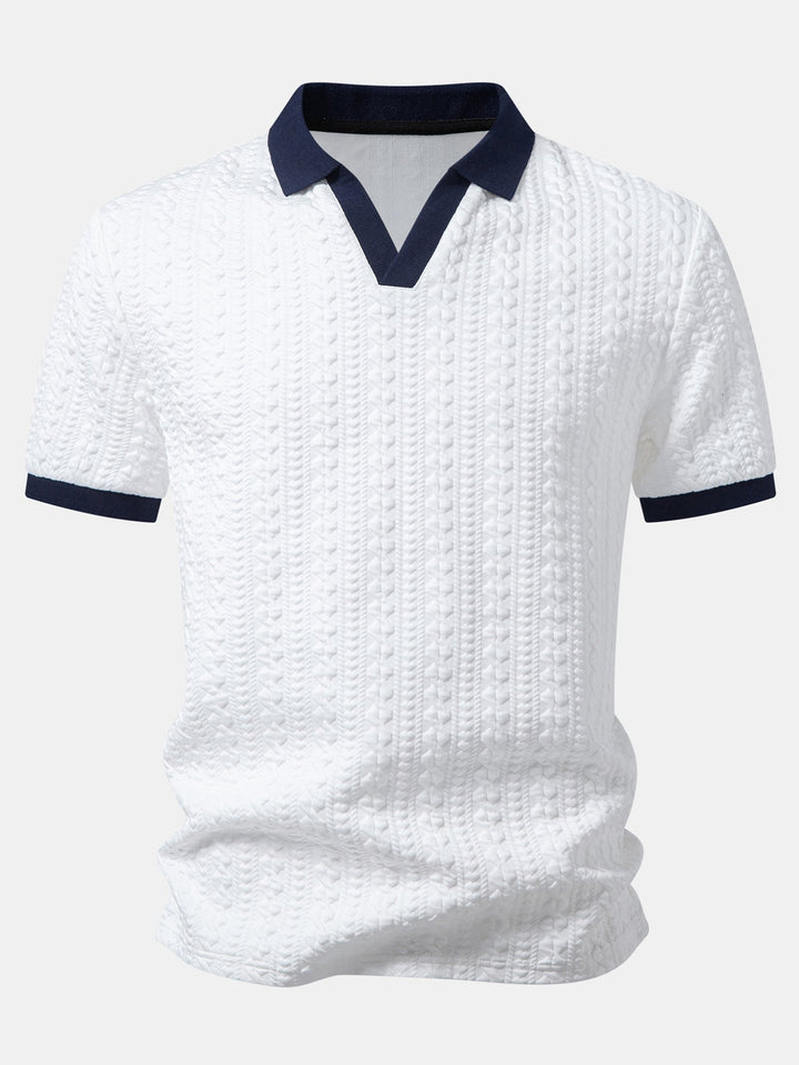 Dwayne | Contrast Jacquard Polo & Slim Fit Tapered Trousers