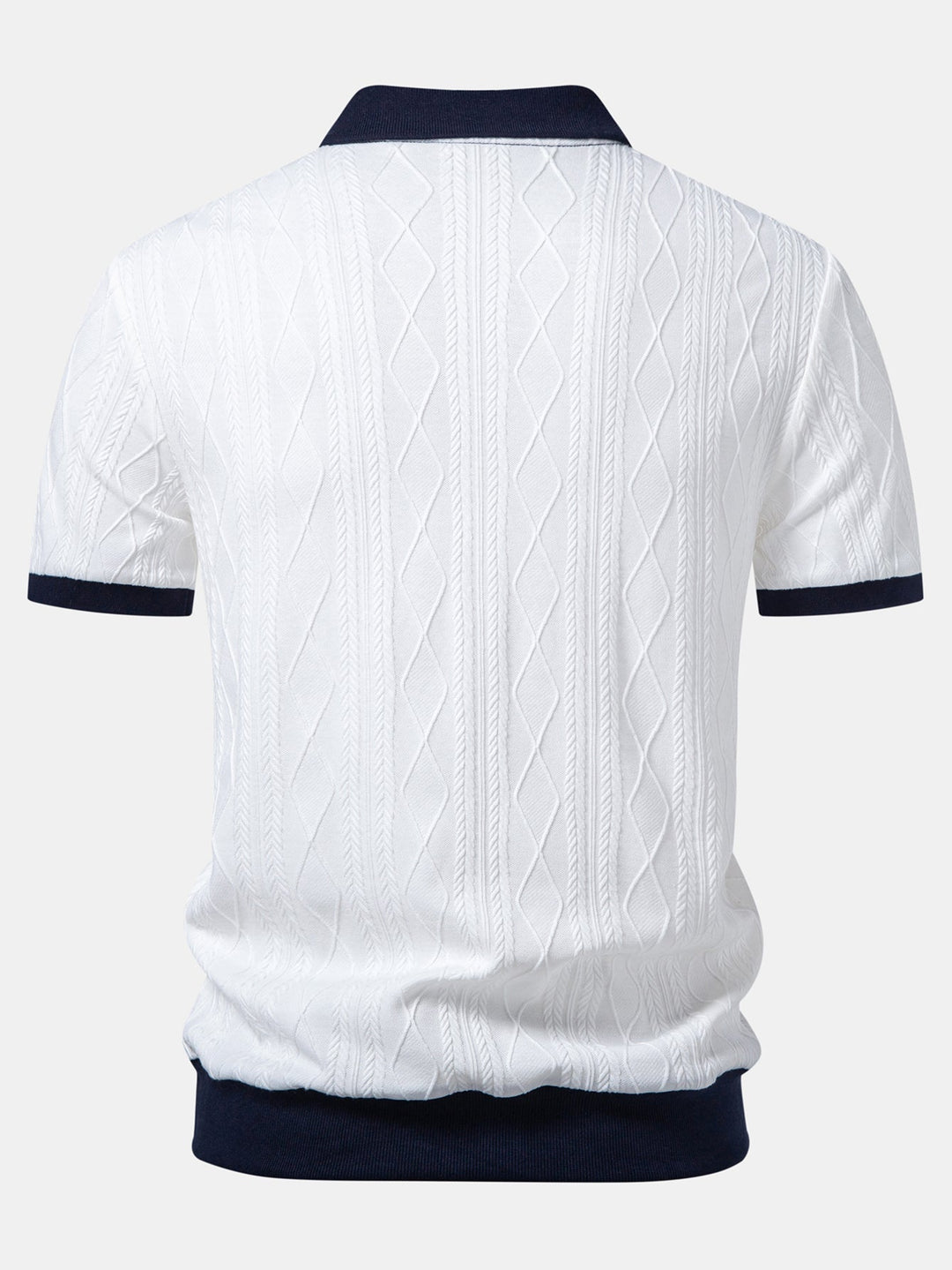 Tommy | Contrast Geometry Jacquard Knit Polo & Slim Fit Tapered Trousers