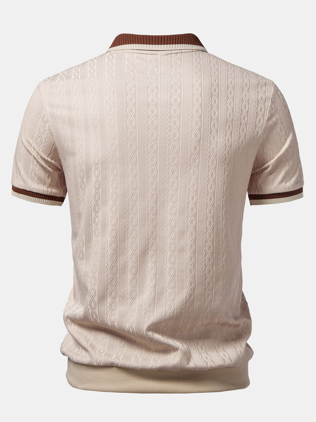 Max | Contrast Trim Textured Zipper Knit Polo & Slim Fit Tapered Trousers