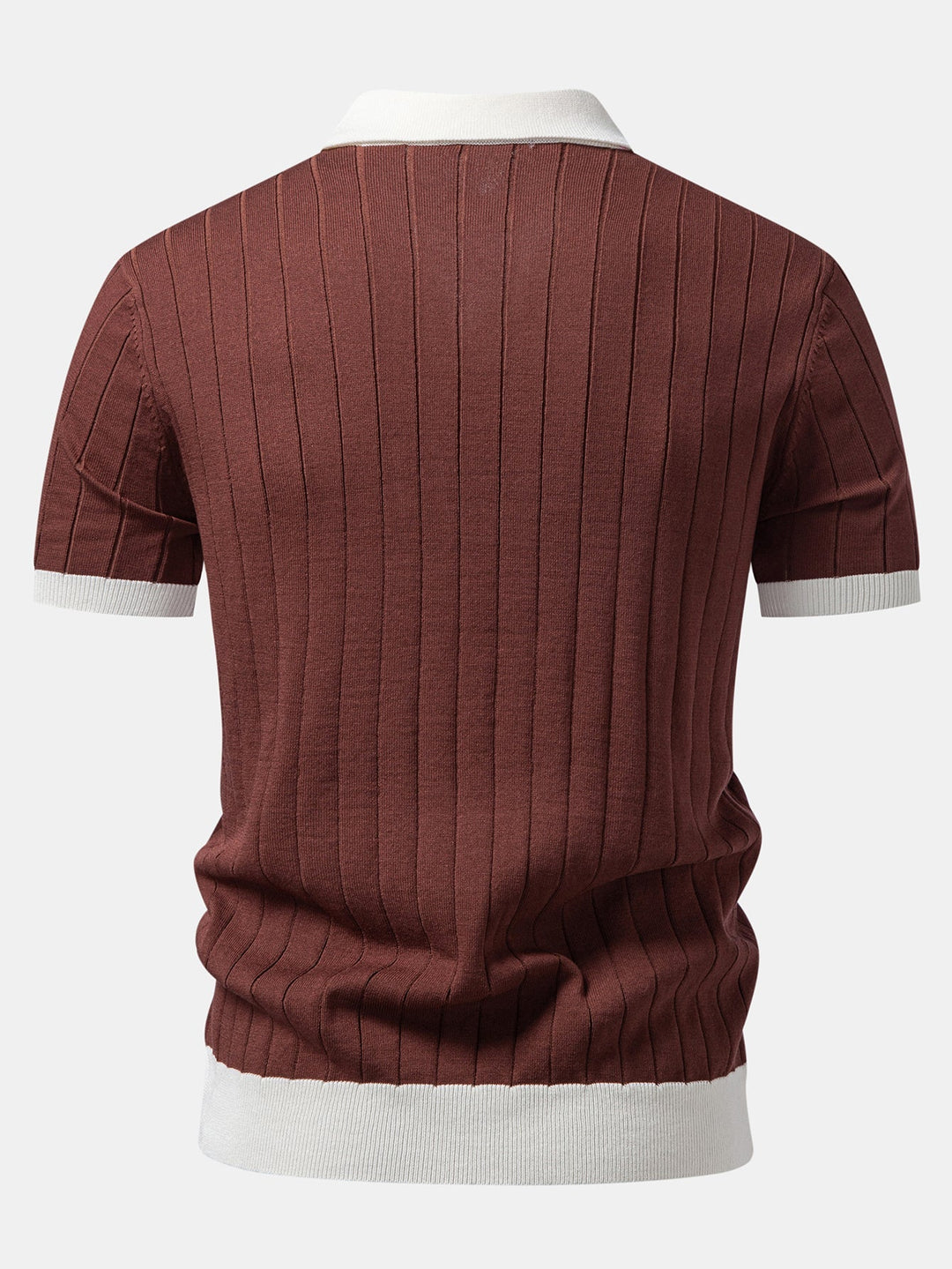 Ron | Contrast Trim Stripe Johnny Collar Polo & Slim Fit Tapered Trousers